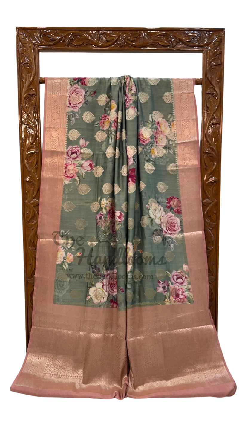 Pure Chiniya Silk Handloom Banarasi Saree - The Handlooms
