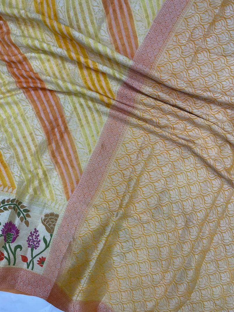 Pure Chiffon Khaddi Banarasi Saree - The Handlooms