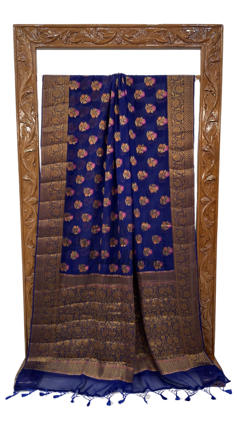 Pure Chiffon Khaddi Banarasi Saree - The Handlooms