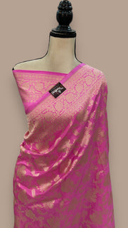 Pure Katan Silk Banarasi Handloom Saree - All Over Jaal Work - The Handlooms