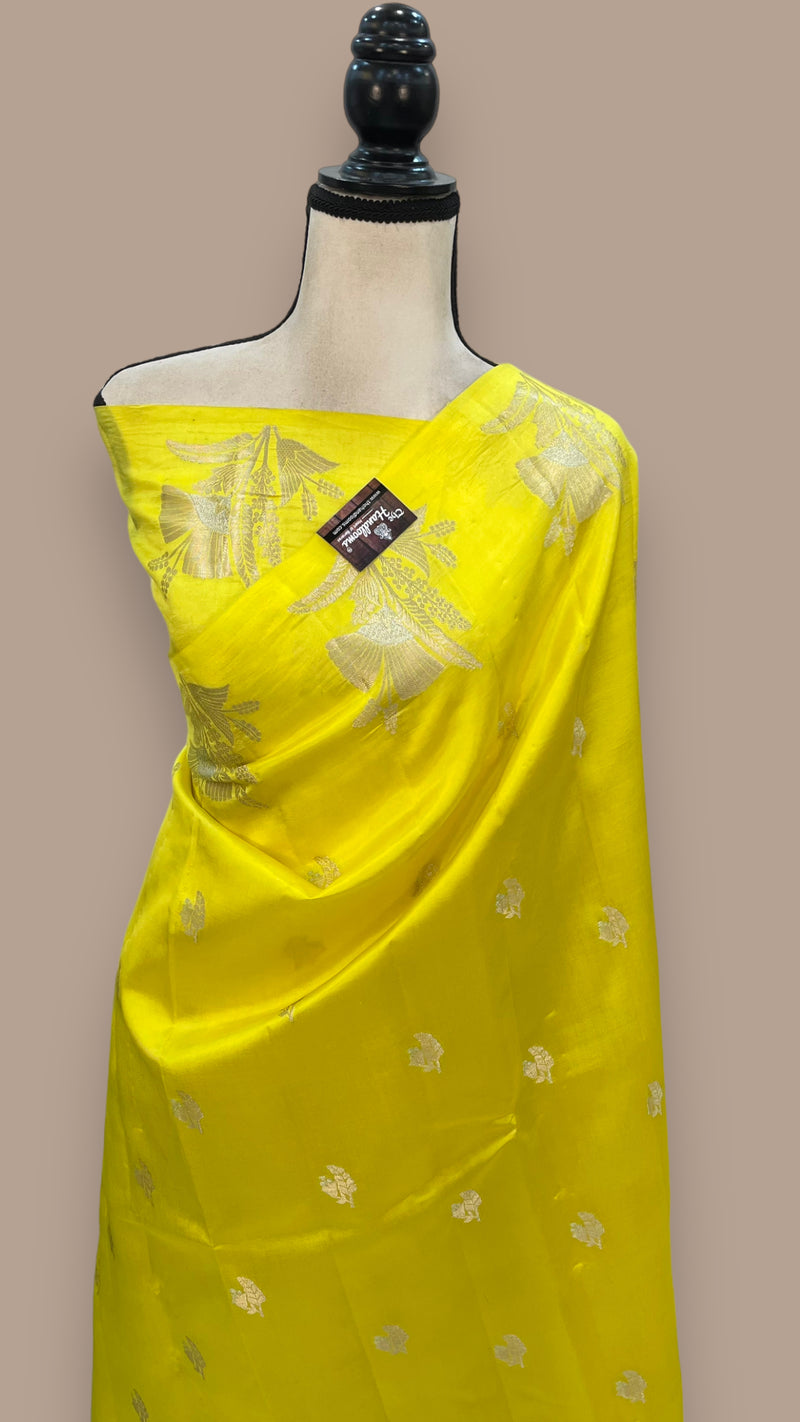 Pure Mango Silk Banarasi Handloom Saree - The Handlooms