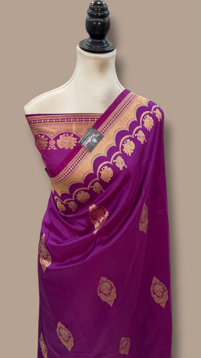 Pure Katan Silk Banarasi Handloom Saree - All Over Kadua Motifs