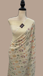 Moonga Georgette Handloom Banarasi Saree - All over meenakari - The Handlooms