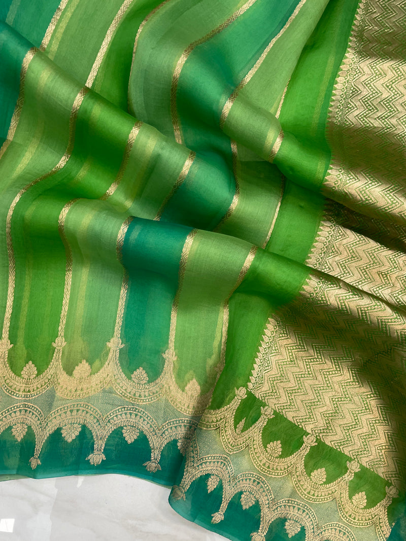 Pure Kora Handloom Banarasi Saree -Rangkat - The Handlooms