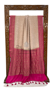 Pure Khaddi Crepe Georgette Handloom Banarasi Saree - The Handlooms