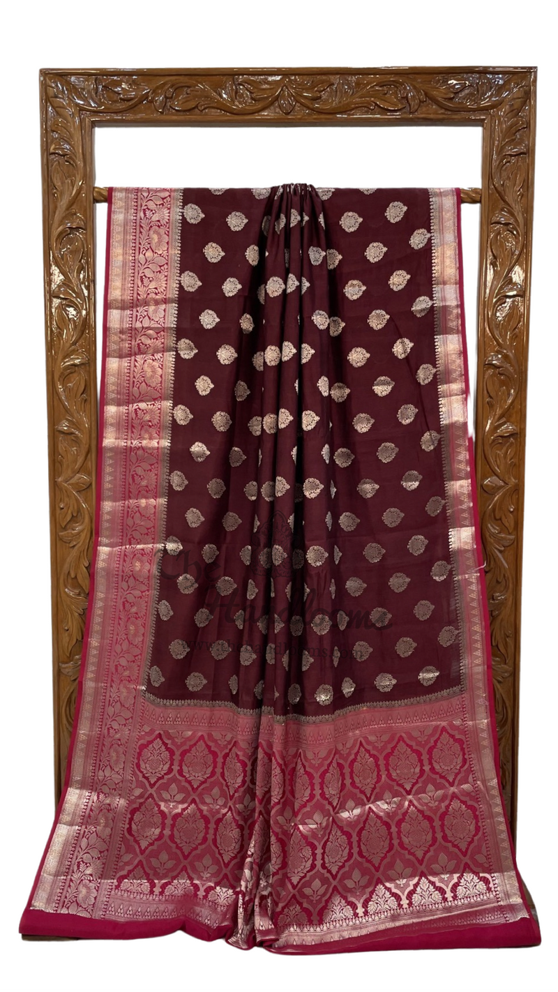 Pure Chiniya Silk Handloom Banarasi Saree - The Handlooms