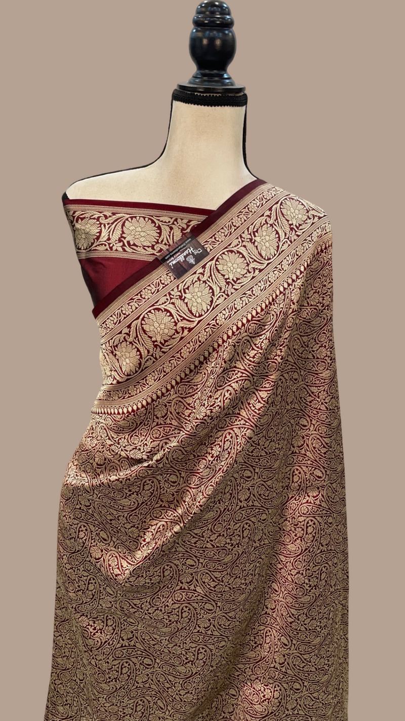 Pure Katan Silk Banarasi Handloom Saree - Tanchui Brocade - The Handlooms
