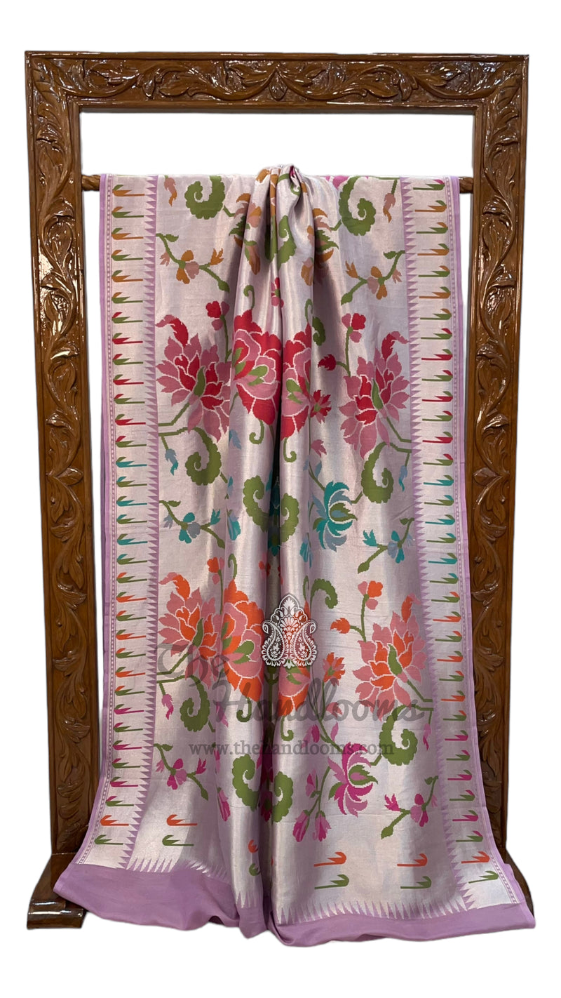 Pure Tussar Georgette Brocade Handloom Banarasi Saree - The Handlooms
