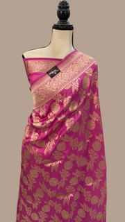 Pure Katan Silk Banarasi Handloom Saree - All over Jaal work - The Handlooms
