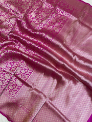 Pure Katan Silk Banarasi Handloom Saree - Tanchui Brocade - The Handlooms