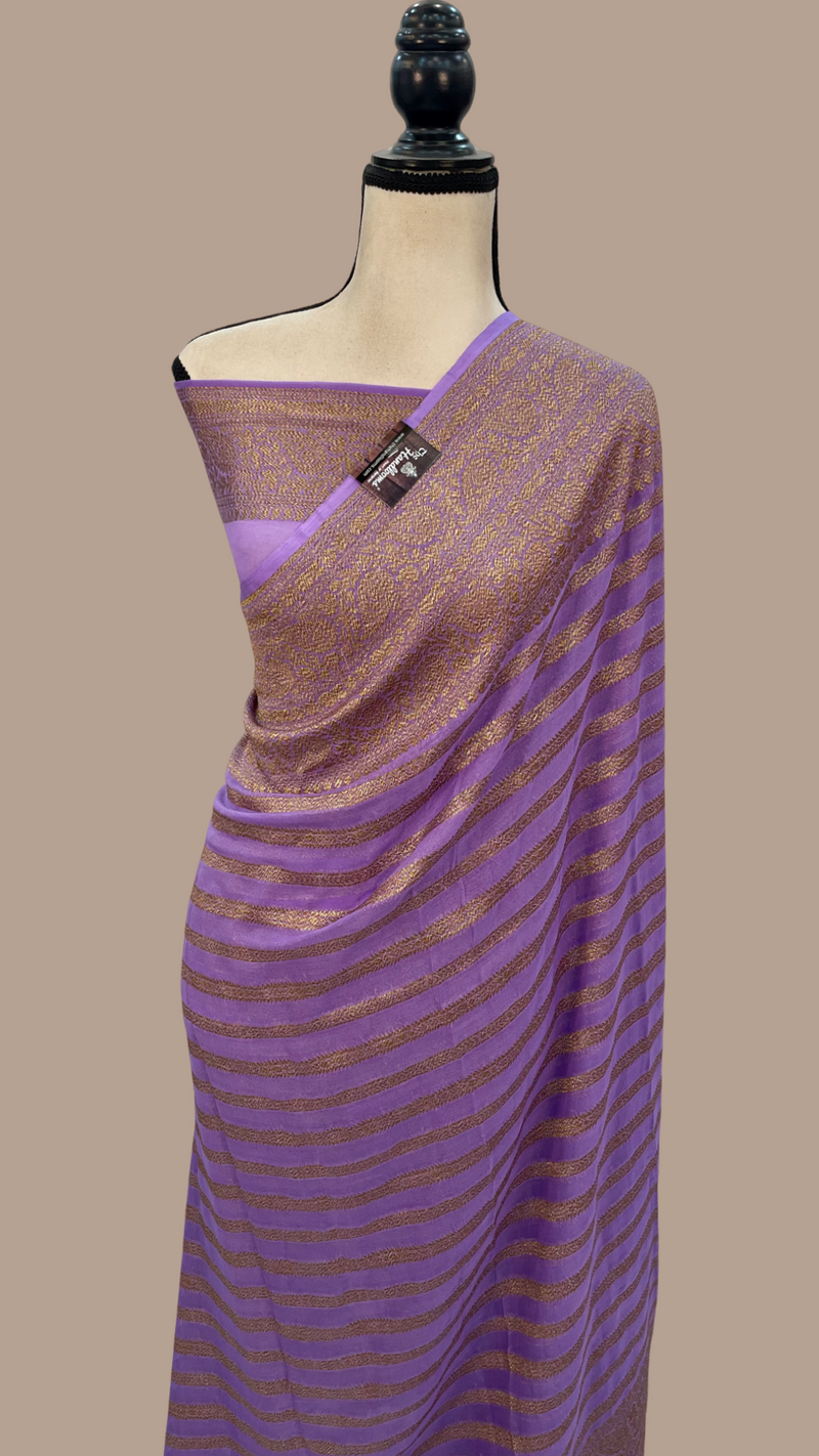 Khaddi Georgette Banarasi Saree -  Antique zari - The Handlooms