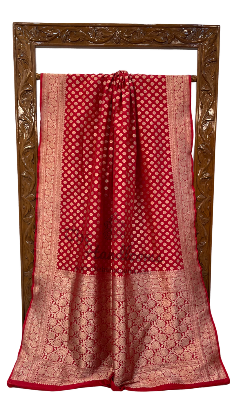 Pure Katan Silk Banarasi Handloom Saree - All over jaal work - The Handlooms