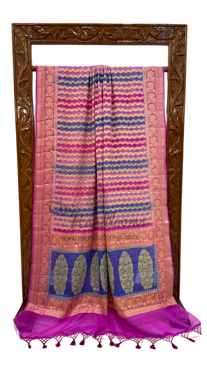 Pure Chiffon Khaddi Banarasi Saree - The Handlooms