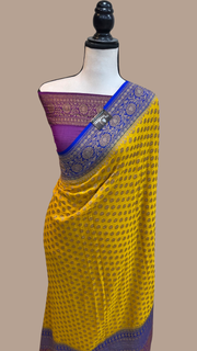 Khaddi Georgette Banarasi Saree -  Antique zari - The Handlooms