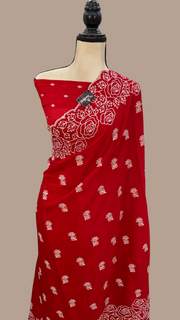 Pure Georgette Chikankari Handloom Banarasi Saree - The Handlooms