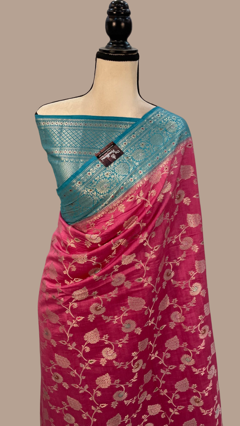 Pure Chiniya Silk Handloom Banarasi Saree - The Handlooms