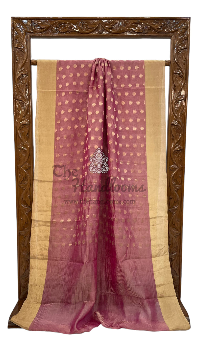 Pure Kora Tissue Crush Handloom Banarasi Saree - The Handlooms