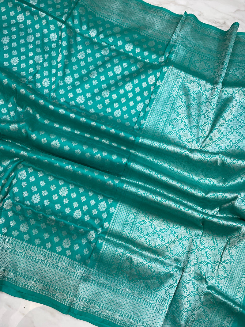 Pure Katan Silk Banarasi Handloom Saree - All Over Jaal Work - The Handlooms