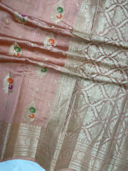 Pure Dupion Silk Banarasi Saree - Gold Zari - The Handlooms