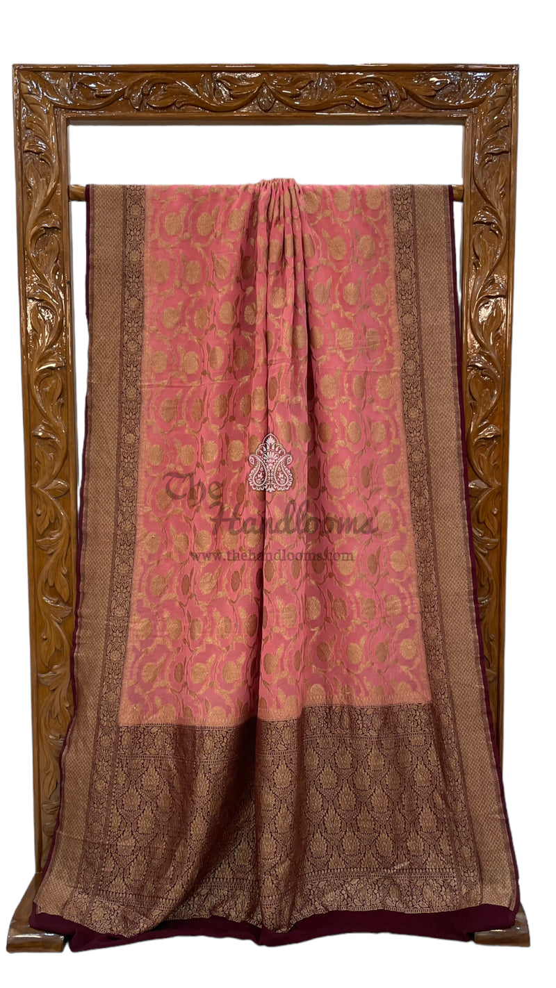 Khadki Georgette Banarasi Saree -  Antique zari - The Handlooms
