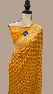 Pure Georgette Banarasi Bandhej Handloom Saree - The Handlooms