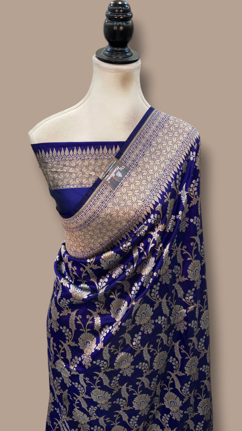 Pure Katan Silk Banarasi Handloom Saree - All Over Sona Roopa Work
