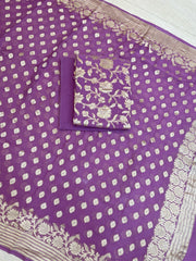 Pure Khaddi Georgette Banarasi Dress material - The Handlooms