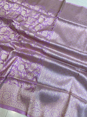 Pure Katan Silk Banarasi Handloom Saree - All Over Jaal Work - The Handlooms
