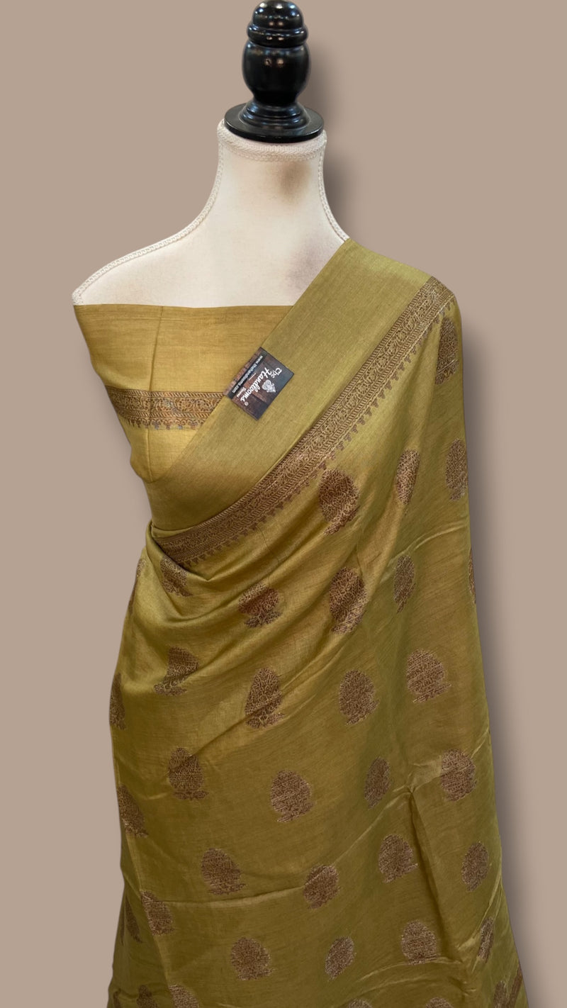 Pure Tussar Silk Handloom Banarasi Saree