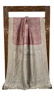 Red Khaddi Georgette Handloom Banarasi Saree - Tanchui Brocade - The Handlooms