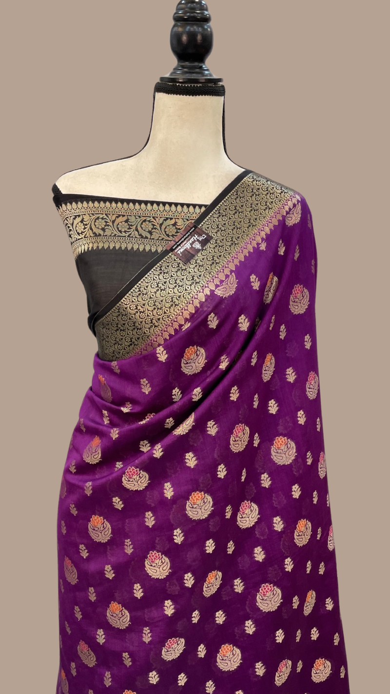 Pure Chiniya Silk Handloom Banarasi Saree - The Handlooms