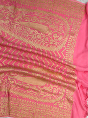 Pure Khaddi Georgette Dupatta - gold zari - The Handlooms