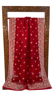 Pure Organza Chikankari Handloom Banarasi Saree - The Handlooms