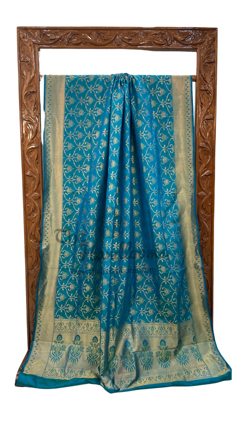 Pure Katan Silk Banarasi Handloom Saree - All over Jaal work - The Handlooms