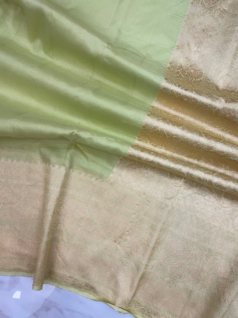 Pure Katan Silk Banarasi Handloom Saree - All over Kadua Plain - The Handlooms