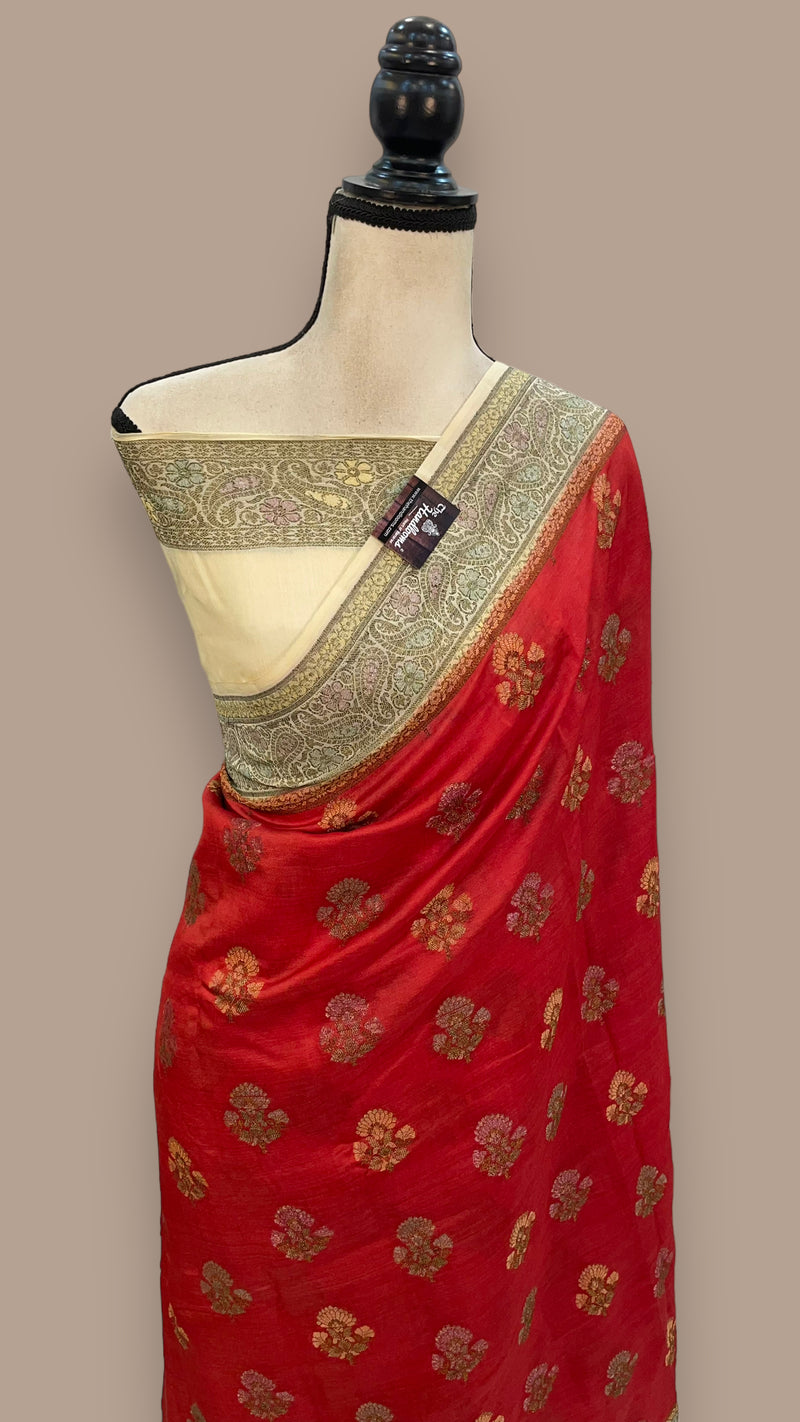 Pure Butter Crepe Banarasi Saree - The Handlooms
