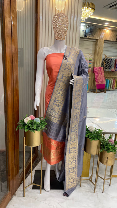 Pure Katan Silk Handlooms Banarasi Dress material