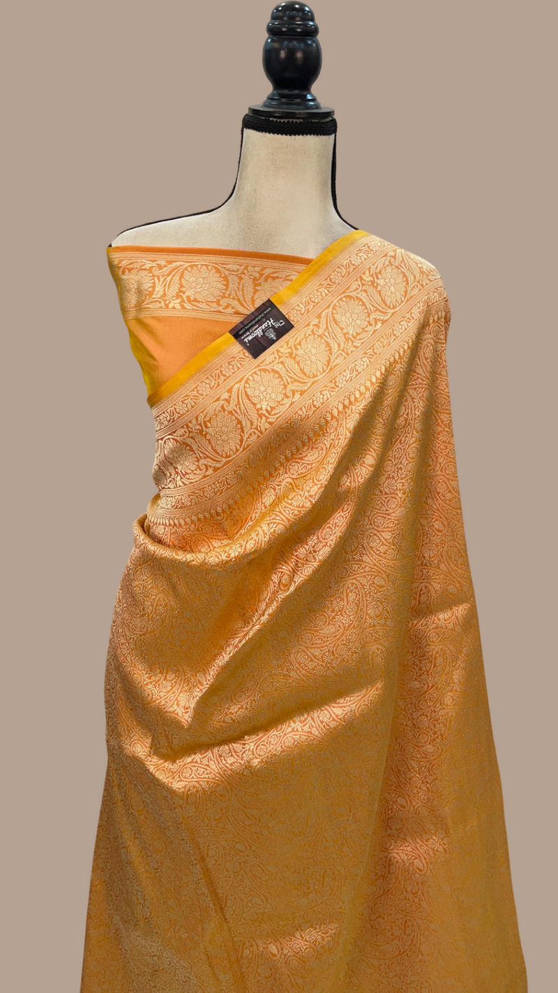 Pure Katan Silk Banarasi Handloom Saree - Tanchui Brocade - The Handlooms