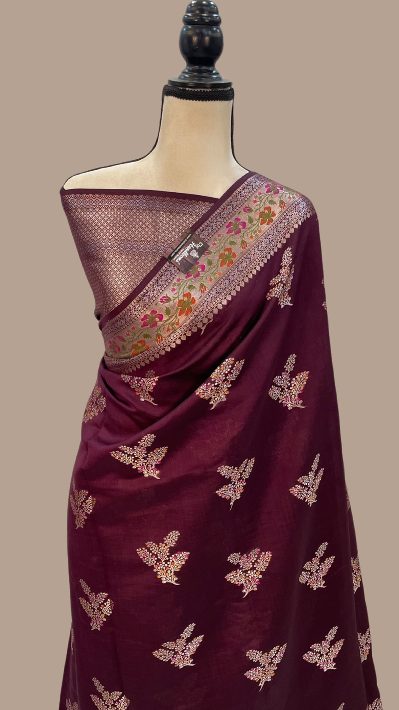 Pure Chiniya Silk Handloom Banarasi Saree - The Handlooms