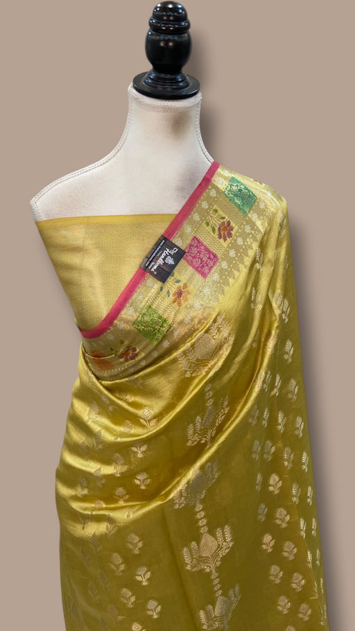 Pure Mango Silk Banarasi Handloom Saree - The Handlooms
