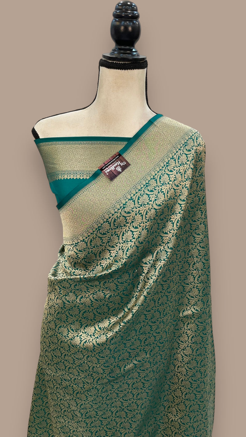Pure Katan Silk Banarasi Handloom Saree - Tanchui Brocade - The Handlooms