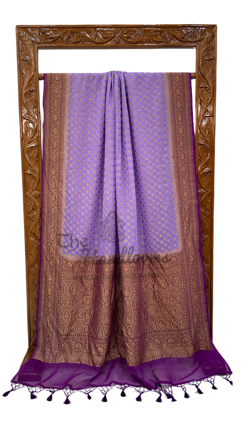 Khaddi Georgette Banarasi Saree -  Antique zari - The Handlooms