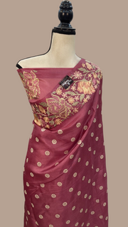Tussar Silk Handloom Banarasi Saree With Chikankari - The Handlooms