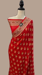 Pure Chiffon Khaddi Banarasi Saree - The Handlooms