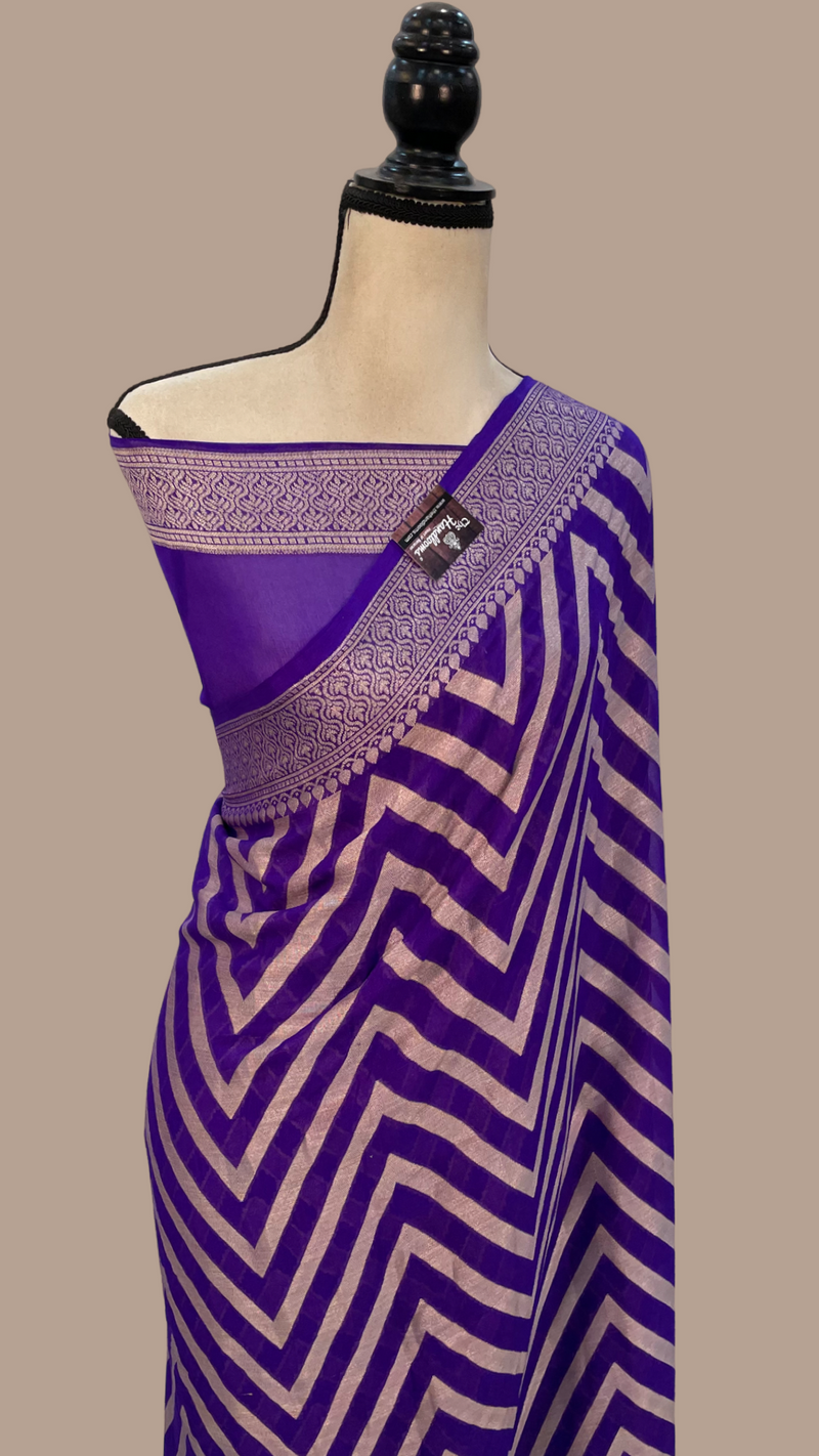 Pure Chiffon Khaddi Banarasi Saree - The Handlooms