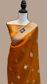 Pure Kora Handloom Banarasi Saree - Sona Roopa Alfi Kadua Boota - The Handlooms