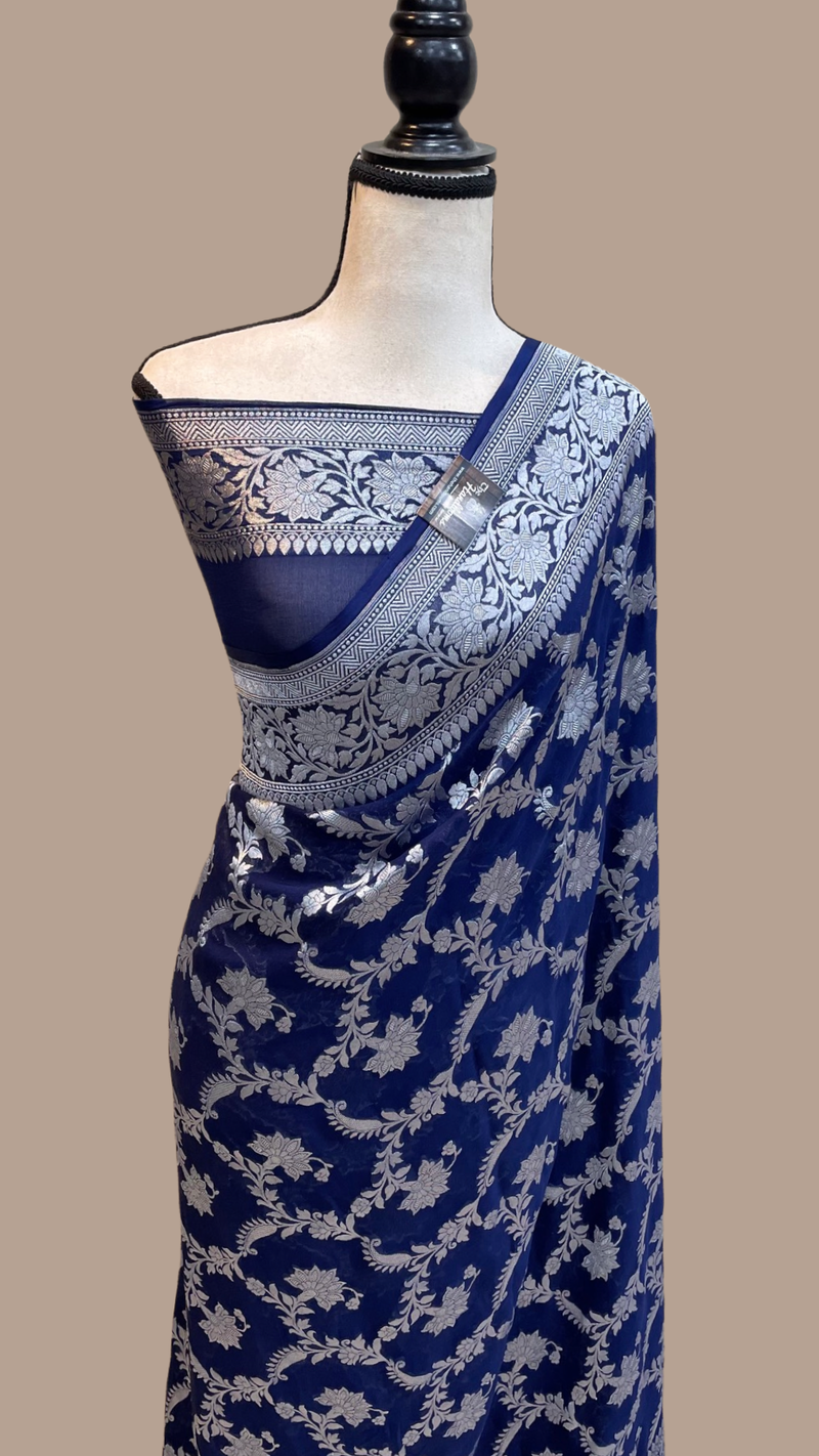 Pure Khaddi Georgette Banarasi Saree - The Handlooms
