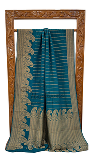 Pure Khaddi Crepe Georgette Banarasi Saree -  Antique zari - The Handlooms