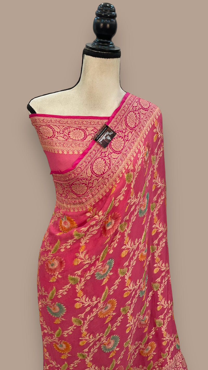 Pure Chiffon Khaddi Banarasi Saree - The Handlooms