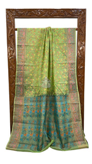 Tussar Silk Handloom Banarasi Saree With Chikankari - The Handlooms